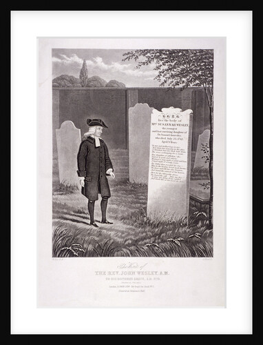 John Wesley visiting his mother's grave in 1779, Bunhill Fields, Finsbury, London by G Hunt