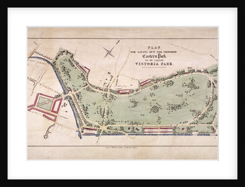 Proposed plan for Victoria Park, Hackney, London by Sir Ernest Albert Waterlow