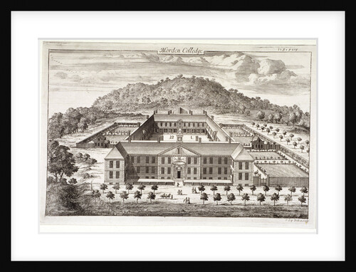 Bird's-eye view of Morden College, Greenwich, London by Johannes Kip