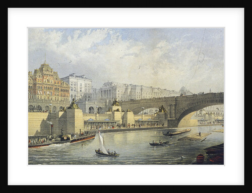 Thames Embankment - Steam Boat Landing Pier at Waterloo, London by RM Bryson