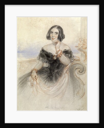 Lady in a black dress by John Hayter