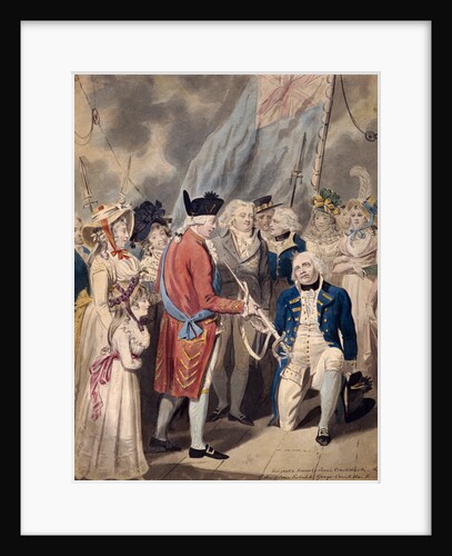 George III presenting a Sword to Admiral Earl Howe by Isaac Cruikshank