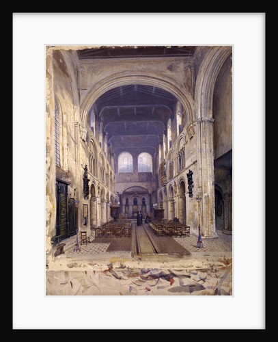 Interior of St Bartholomew's Priory, London by John Crowther