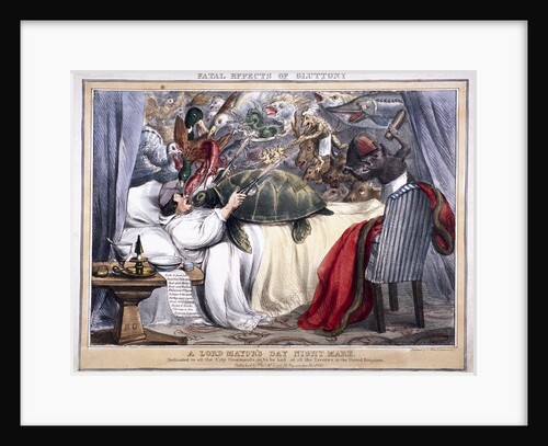 Fatal effects of gluttony, a Lord Mayor's Day night mare by Anonymous