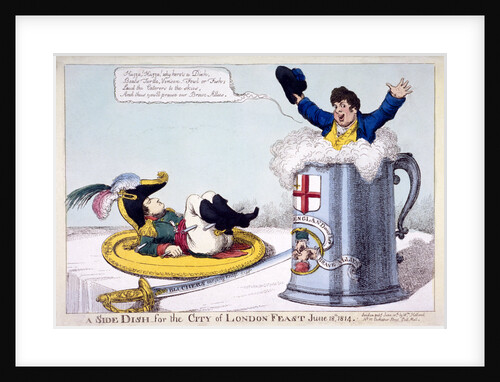 Napoleon on a plate ready to be carved by Anonymous