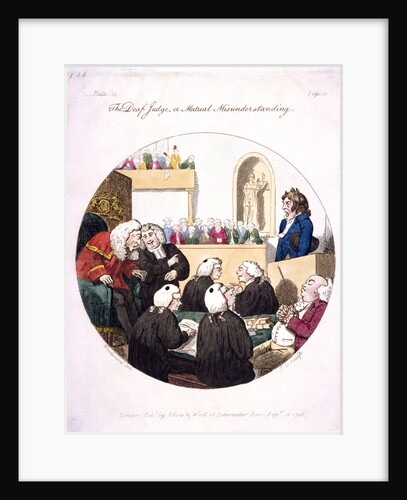 The deaf judge, or mutual misunderstanding, Old Bailey, London by Isaac Cruikshank