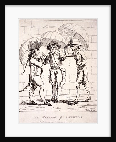 A meeting of umbrellas by James Gillray