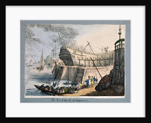 Brunswick Dock, Blackwall, London by Thomas Rowlandson