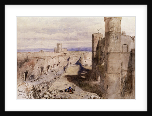 Harlech Castle from the ramparts, Wales by Sir John Gilbert