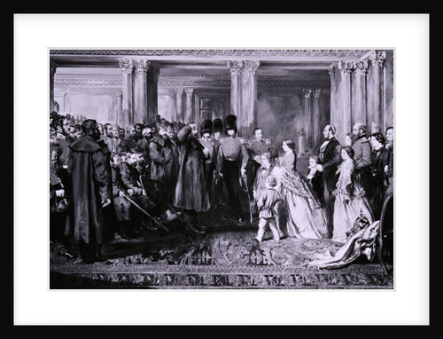 Queen Victoria presenting medals to the Guards after the Crimean War by W Bunney