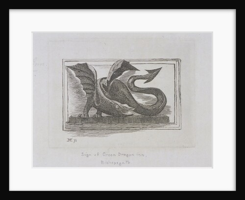 Sign of the Green Dragon Inn, Bishopsgate, London by E Edwards