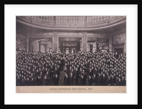 Group portrait of men in the London Commercial Sale Rooms, Mincing Lane, London by Anonymous