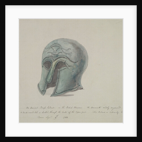 Ancient brass helmet from the British Museum, Holborn, London by William Angus