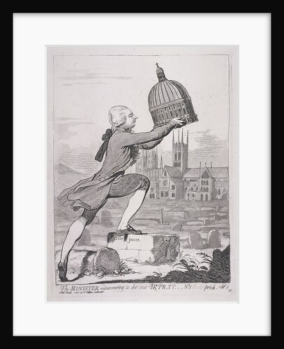 The Minister endeavouring to eke out Dr Pr-ty---n's Bisho-prick by James Gillray