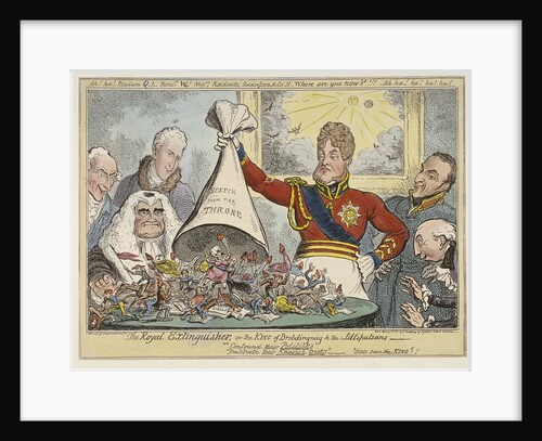 The Royal Extinguisher, or the King of Brobdingnag & the Lilliputians by George Cruikshank