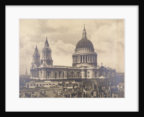 South west view of St Paul's Cathedral, City of London, across the roof tops by Anonymous