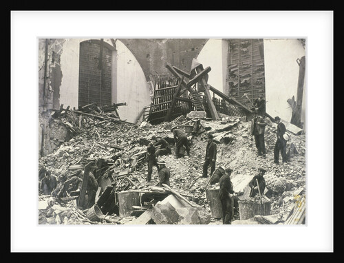 Air raid damage at Church of St Mildred, Bread Street, City of London by Anonymous