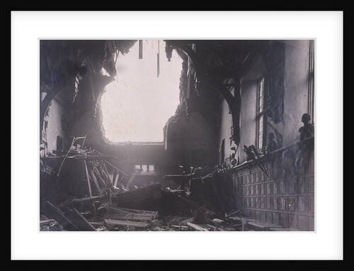 Interior view of Middle Temple Hall, City of London, after an air raid by Anonymous