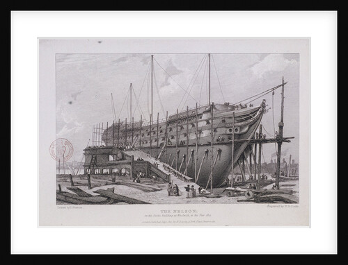 The 'Nelson' at the Royal Dockyard, Woolwich, London by William Bernard Cooke