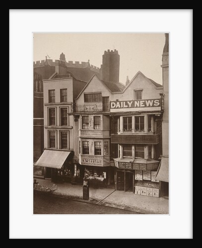 Figures standing near a shop front on Macclesfield Street, Soho, London by Henry Dixon
