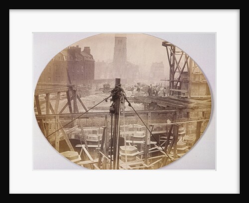 Holborn Viaduct being constructed across Farringdon Street, Holborn, London by Henry Dixon