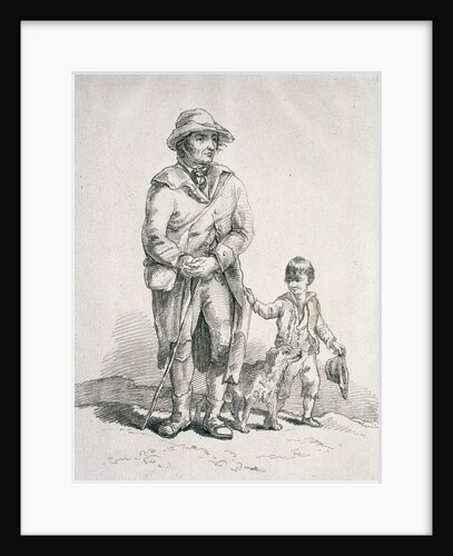 A rustic with a dog and a boy, Provincial Characters by William Henry Pyne