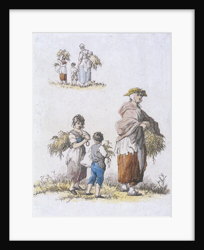 Women and  children gleaning, Provincial Characters by William Henry Pyne
