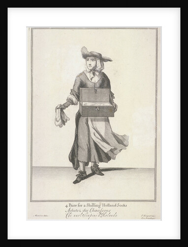 4 Paire for a Shilling Holland Socks, Cries of London, (c1688?) by Pierce Tempest