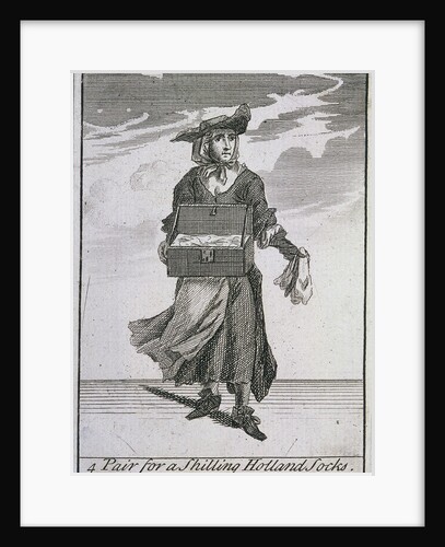 4 Pair for a Shilling Holland Socks, Cries of London, (c1688?) by Anonymous