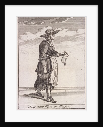 A wax and wafer seller, Cries of London, (c1688?) by Anonymous