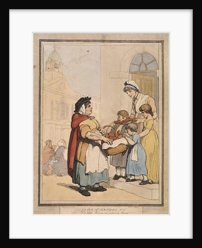 Hot cross Bunns two a penny Bunns, plate VIII of Cries of London by H Merke