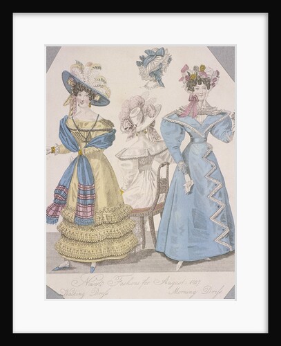 Two women wearing walking dress and morning dress by Anonymous