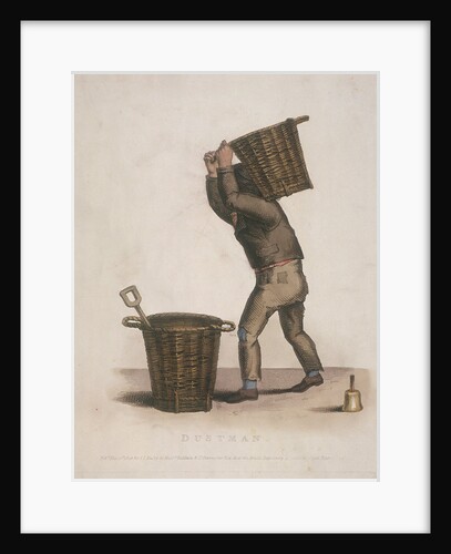 Dustman carrying a basket of refuse on his back by Thomas Lord Busby