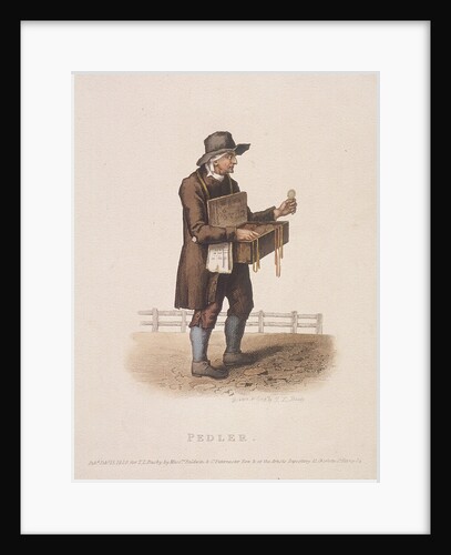 Pedlar with his box of wares hung around his neck by Thomas Lord Busby