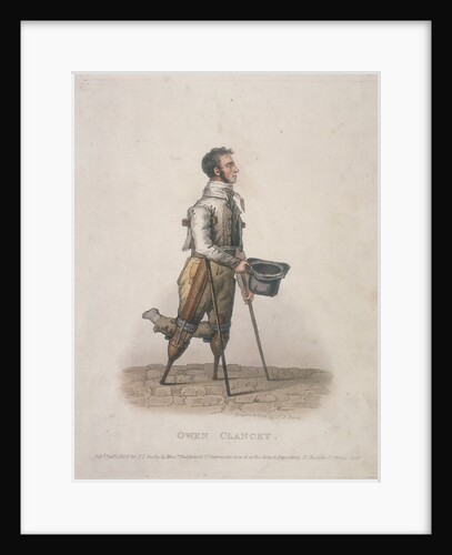 Owen Clancy, begging with his hat in hand, on crutches and with devices strapped to his legs by Thomas Lord Busby