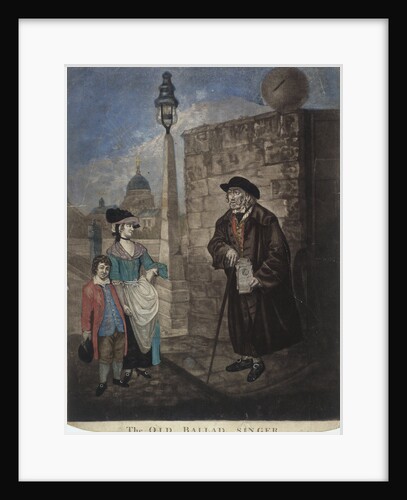 Old ballad singer standing on a street corner by JR Smith