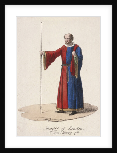 A Sheriff of London, dressed in early fifteenth century civic costume and holding a staff by Anonymous
