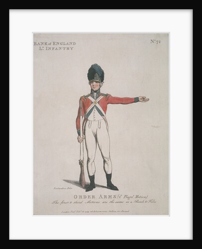 Member of the Bank of England Light Infantry holding a rifle by Anonymous