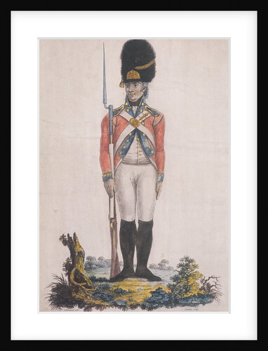 Grenadier in the Bank Volunteers, holding a rifle with a bayonet attached by John Barlow