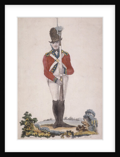 Member of the battalion in the Bank Volunteers, holding a rifle with a bayonet attached by John Barlow