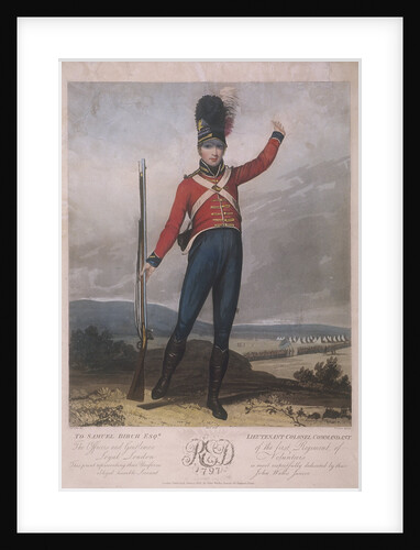Military figure wearing the uniform of the first regiment of Loyal London Volunteers by J Green