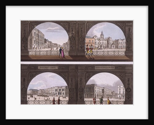 Four views of London sites seen through an arch by Anonymous