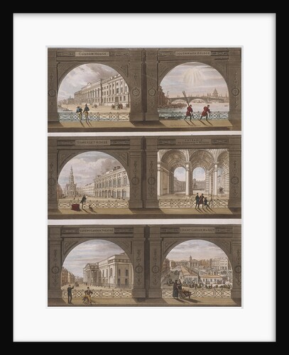 Six views of London sites seen through an arch by Anonymous