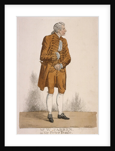 The actor William Farren as Sir Peter Teazle by Richard Dighton