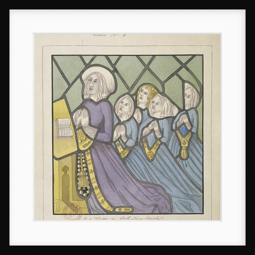 Detail of a stained glass window , St Giles, South Mimms, Hertfordshire by Anonymous