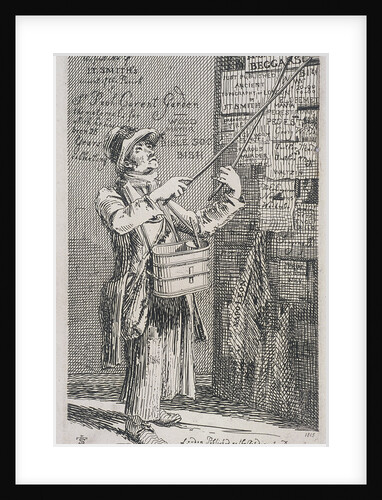 Billposter sticking bills up on a wall by John Thomas Smith