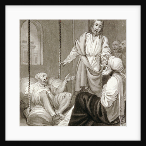 Christ healing the Paralysed Man let down by Ropes by Henry Corbould
