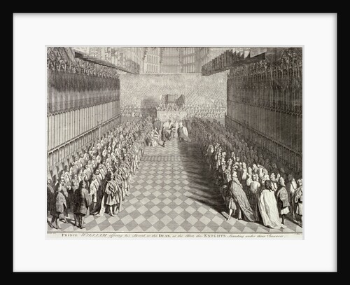 Coronation of William III in Westminster Abbey, London, 1689 by John Pine