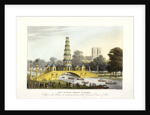The Chinese bridge and pagoda, erected in St James's Park, London by Matthew Dubourg