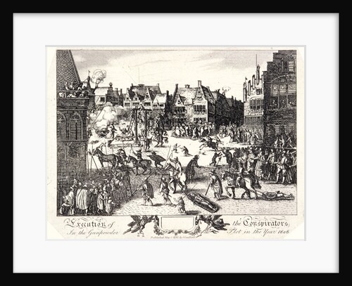 Execution of the conspirators in the Gunpowder Plot in Old Palace Yard, Westminster, 1606 by R Romney